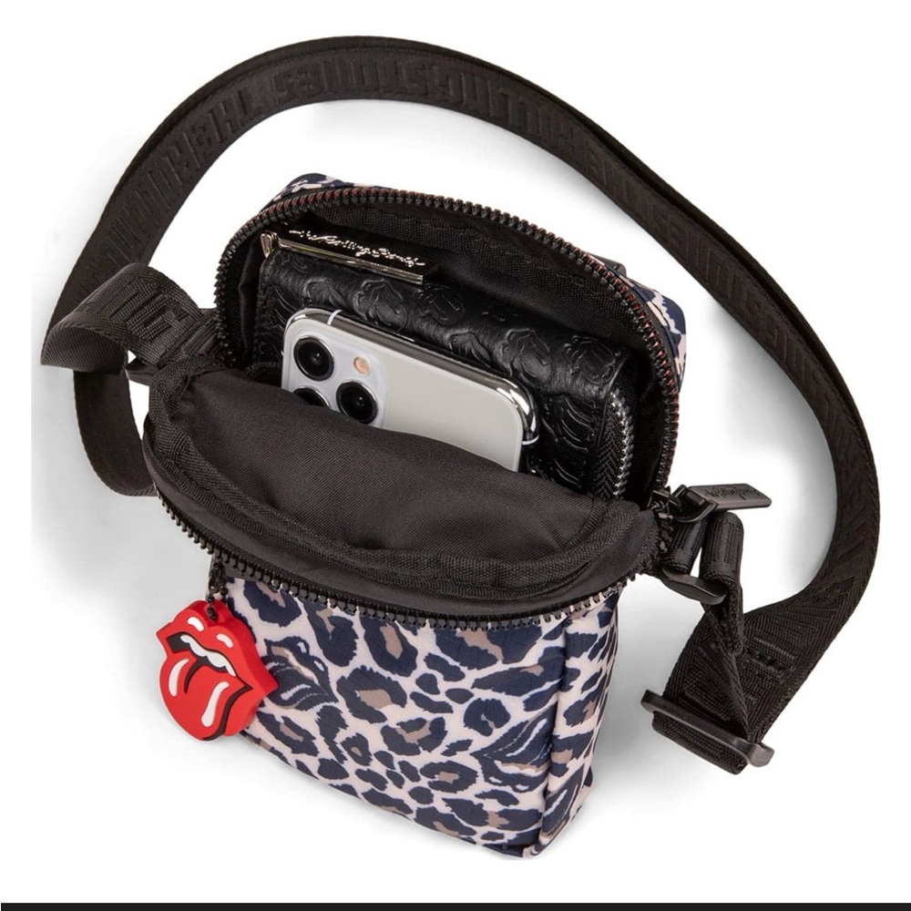 The Rolling Stones Black and Red Leopard Print Key & Card Holder